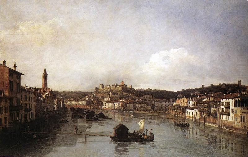 View of Verona and the River Adige from the Ponte Nuovo, Bernardo Bellotto